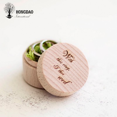 HONGDAO wood velvet engagement wedding ring gift box for jewellery packaging box