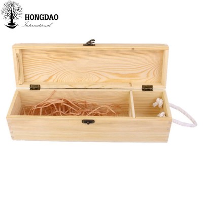 HONGDAO Chinese manufacturer high quality wooden gift box for wine with hinged lid