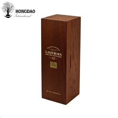 HONGDAO handmade rustic double wooden wine bottle box packaging gift box with dividers