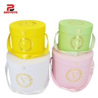 Dongguan Popular Luxury Packaging Round Gift Paper Hat sun Flower Box factory price bai wo